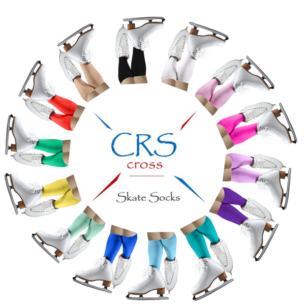 CRS Cross Figure Skate Socks (2 Pair) - Knee High Tights For Skating