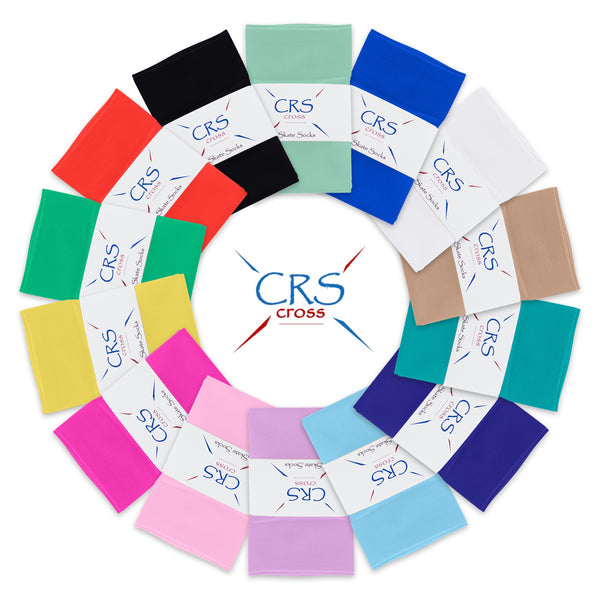 CRS Cross Figure Skate Socks (2 Pair) - Knee High Tights For Skating