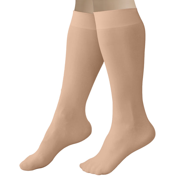 CRS Cross Figure Skate Socks (2 Pair) - Knee High Tights For Skating