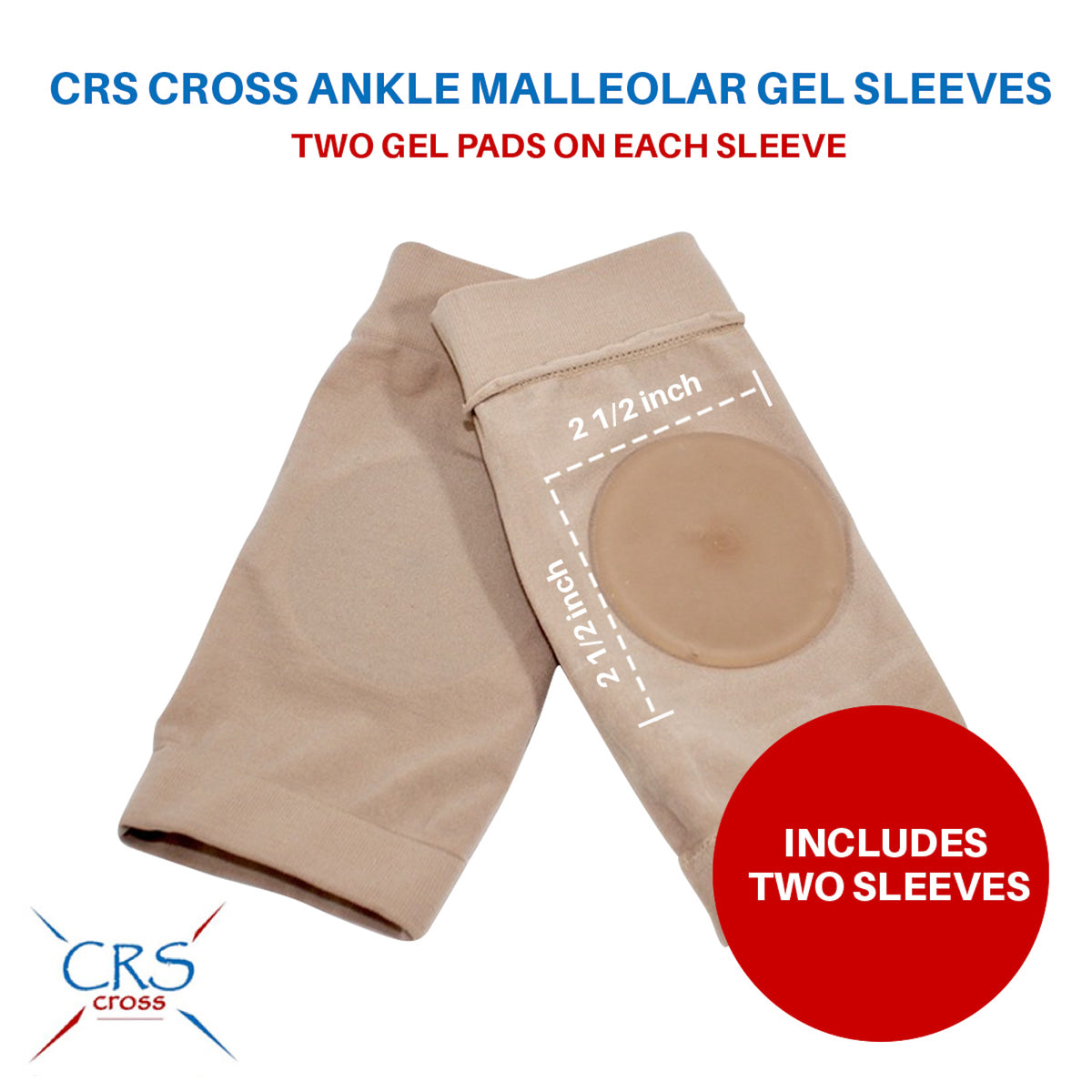 CRS Cross Ankle Malleolar Gel Sleeves - Premium Ankle Padded Skate Soc