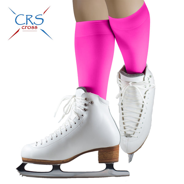 CRS Cross Figure Skate Socks (2 Pair) - Knee High Tights For Skating