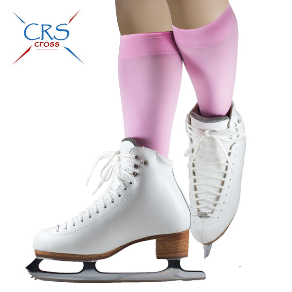 CRS Cross Figure Skate Socks (2 Pair) - Knee High Tights For Skating
