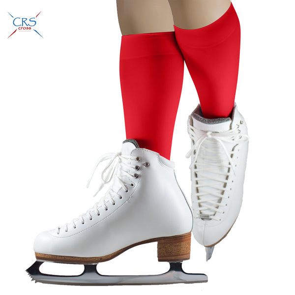 CRS Cross Figure Skate Socks (2 Pair) - Knee High Tights For Skating