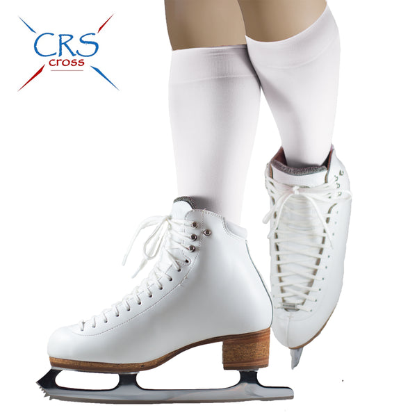 CRS Cross Figure Skate Socks (2 Pair) - Knee High Tights For Skating