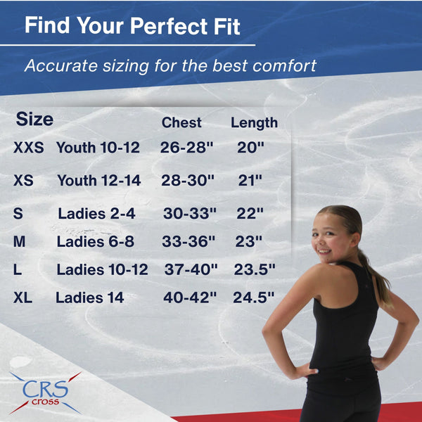CRS Cross Ice Skating Tank Top. Racerback Full Length Athletic Shirt.