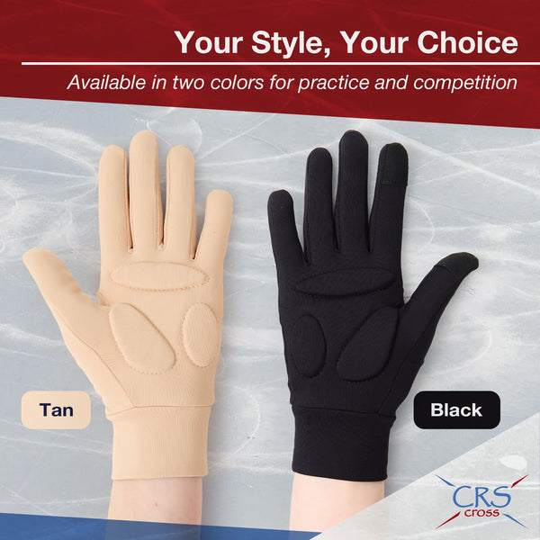 CRS Cross Figure Skating Padded Gloves - Black