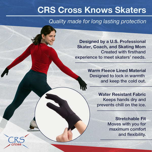 CRS Cross Figure Skating Padded Gloves - Black
