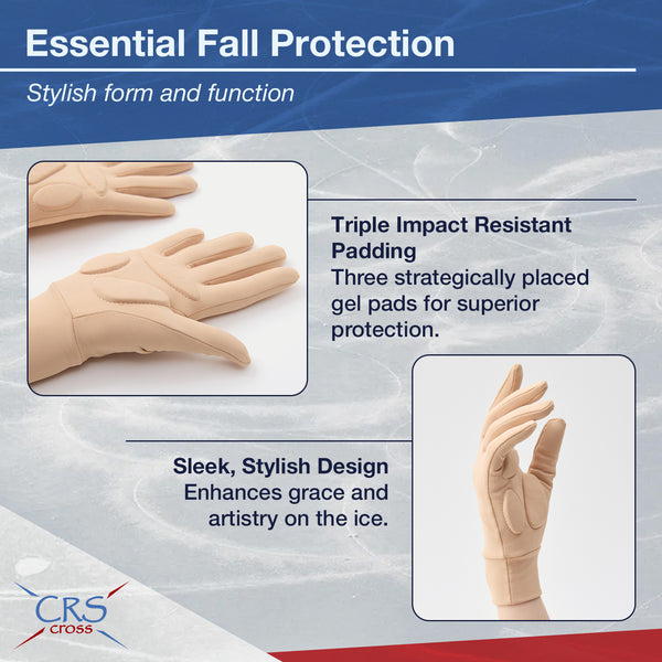 CRS Cross Figure Skating Padded Gloves - Tan