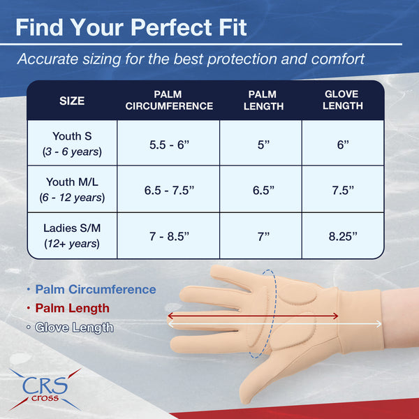 CRS Cross Figure Skating Padded Gloves - Tan
