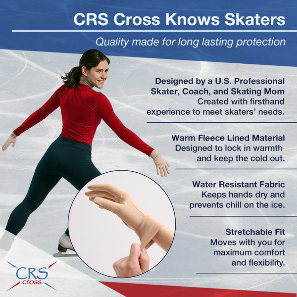 CRS Cross Figure Skating Padded Gloves - Tan