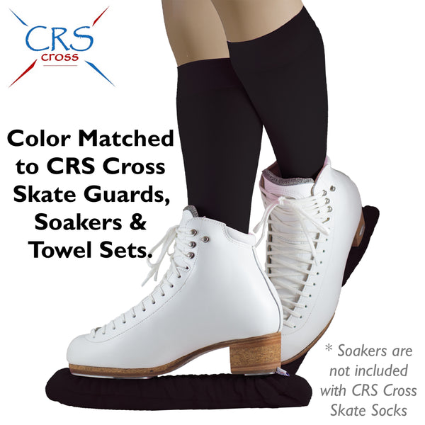 CRS Cross Figure Skate Socks (2 Pair) - Knee High Tights For Skating