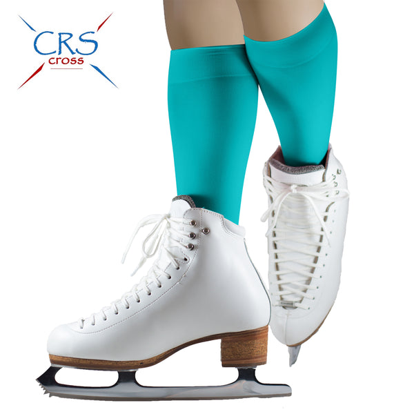 CRS Cross Figure Skate Socks (2 Pair) - Knee High Tights For Skating